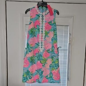 Lilly Pulitzer Vibrant Pink and Blue Romper Dress